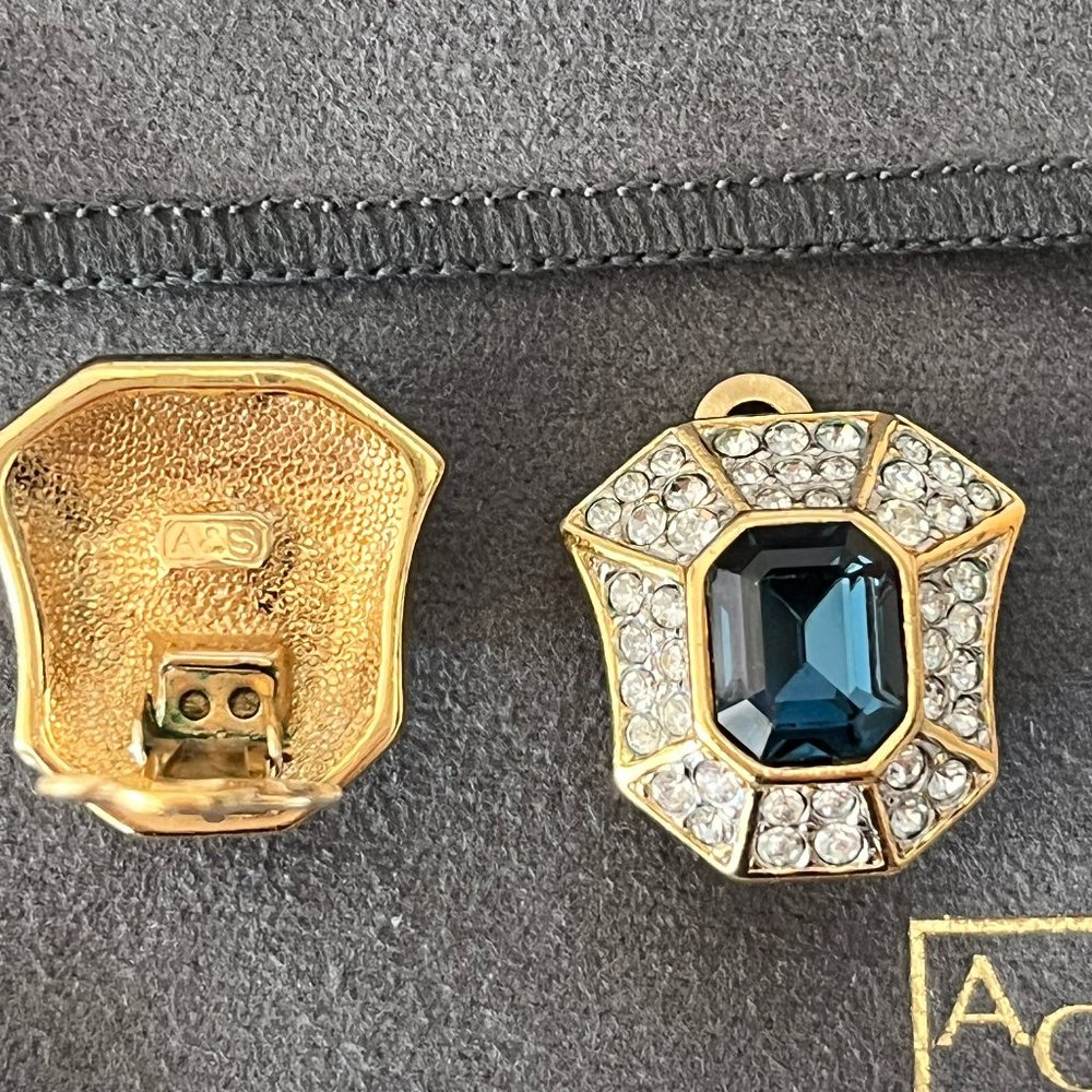 Vintage Sapphire & Swarovski Attwood & Sawyer earrings